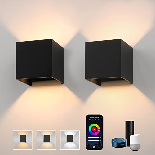 Klighten 2 Stücke Smart Home Lampe für Alexa,14W LED Wandleuchte...