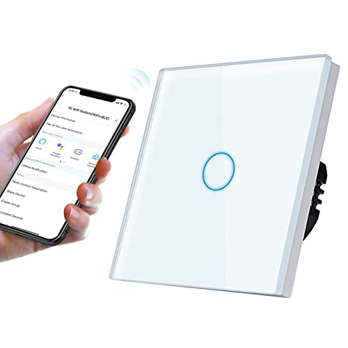 ENTUOIA Smart Wlan Touch Lichtschalter, Brauche Nullleiter, Glasscheibe, Alexa...