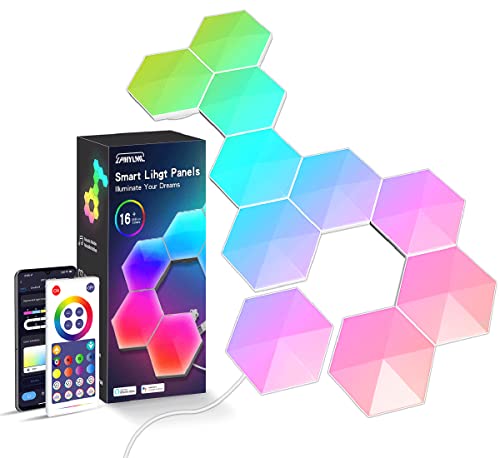 Smart LED Hexagon Light Panels Home Decor Creative Wi-Fi RGBIC Lichtpanels...