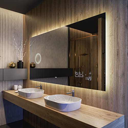 Artforma Badspiegel 140x70cm mit LED Beleuchtung - Wählen Sie Zubehör -...