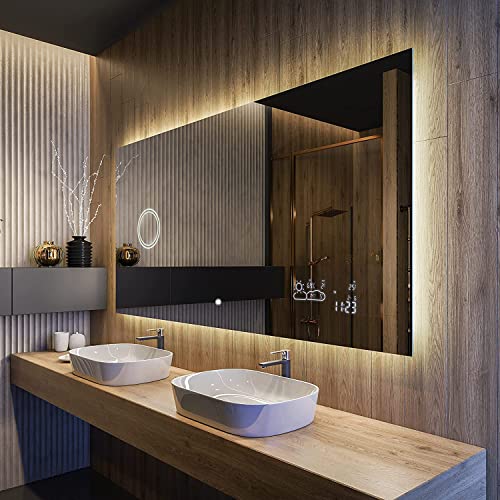 Artforma Badspiegel 120x70cm mit LED Beleuchtung - Wählen Sie Zubehör -...